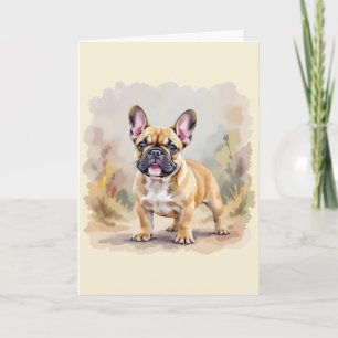 Carte Bouledogue Français Brun Fauve Mignon Chien French
