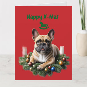 Carte Bouledogue français Bulldog français Noël