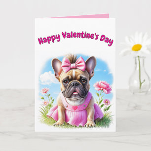 Carte Bouledogue français Fleurs Bouledogue français