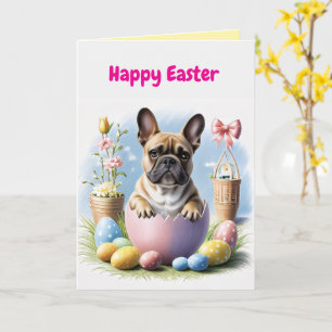 Carte Bouledogue français Joyeuses Pâques French Bulldog