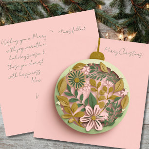 Carte Boules de Noël festives et élégantes salutations