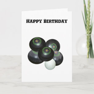 Carte Boules de pelouse blanches, Joyeux anniversaire
