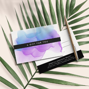 Carte Boulot d'aquarelle Indigo Certificat cadeau