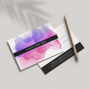 Carte Boulot d'aquarelle Magenta Certificat cadeau