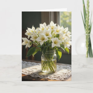 Carte Bouquet Birthday White Trilliums