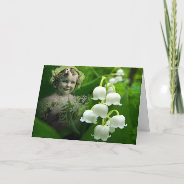 Carte Bouquet blanc doux de fleur de Bell du muguet (Devant)