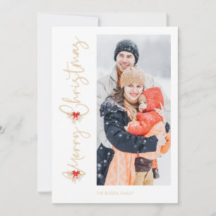 Carte Bouquet botanique classique Joyeux Noël Photo