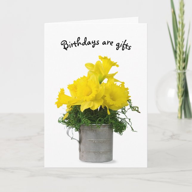 Carte Bouquet d'anniversaire de jonquilles  (Devant)