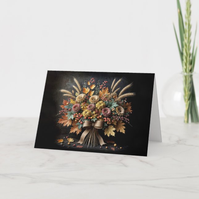 Carte Bouquet d'anniversaire de la maman d'automne (Devant)