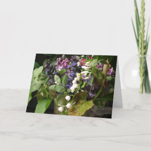 Carte Bouquet d'anniversaire du muguet et de lilas