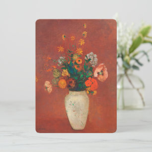 Carte Bouquet dans un vase chinois par Odilon Redon