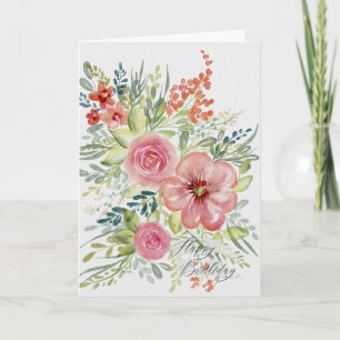 Carte Bouquet d'aquarelle fleuri