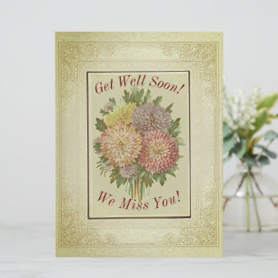 CARTE BOUQUET D'ASTERS/ANTIQUE-ISH LOOK/ BIENTÔT
