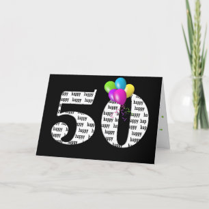Carte Bouquet de ballon à 50e anniversaire