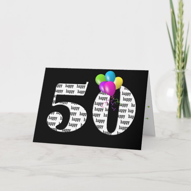 Carte Bouquet de ballon à 50e anniversaire (Devant)