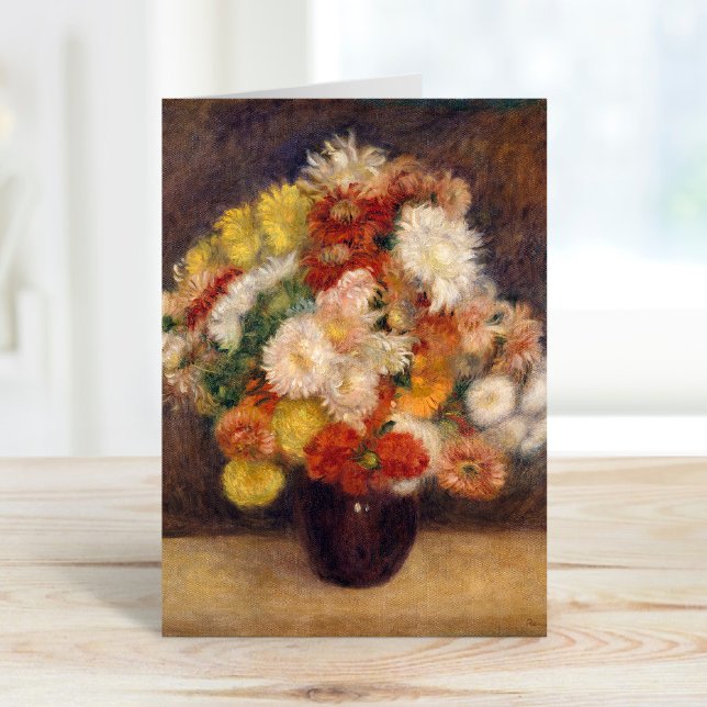 Carte Bouquet de chrysanthèmes | Renoir (Créateur téléchargé)