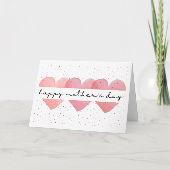 Carte bouquet de coeurs pour la fête des mères (Devant)