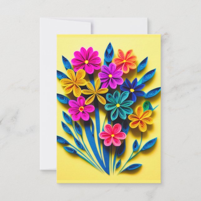Carte Bouquet de fleurs à quai (Devant)