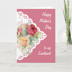 Carte  Bouquet de fleurs Chéri Fête des Mères 