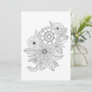 Carte Bouquet de fleurs   Colorez votre propre salutatio