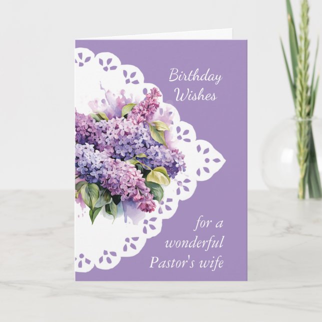 Carte Bouquet de fleurs Lilac Femme du pasteur (Devant)