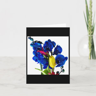 Carte Bouquet De Fleurs - Orchidées Bleues