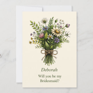 Carte Bouquet de Fleurs Sauvages Fantaisiste Proposition