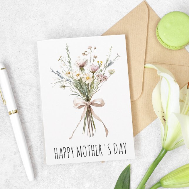 Carte Bouquet de fleurs sauvages Fête des mères (Créateur téléchargé)