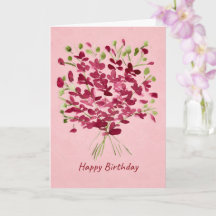 Bouquet de fleurs sauvages roses aquarelle pour an