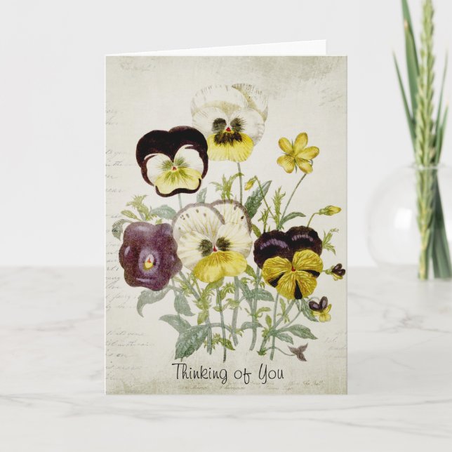 Carte Bouquet de fleurs Vintages peintes Script 1 (Devant)