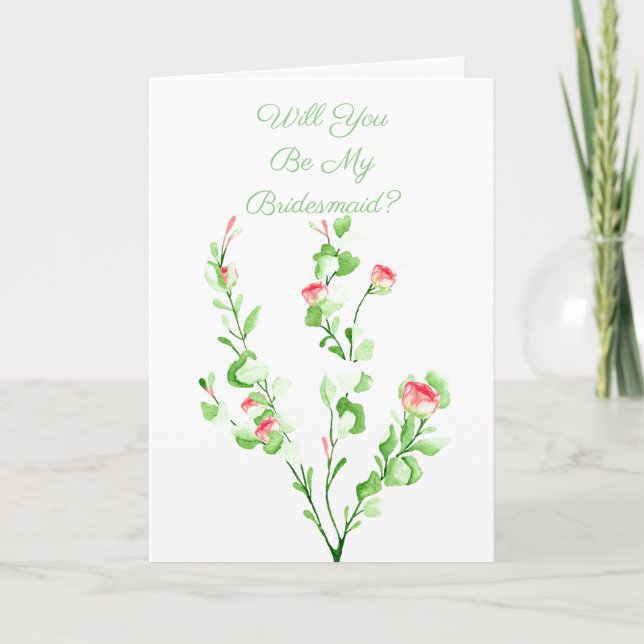 Carte Bouquet de jardin de jardin de couleur rose (Devant)
