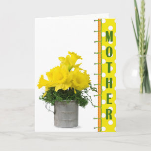 Carte Bouquet de jonquilles pour la fête des mères 