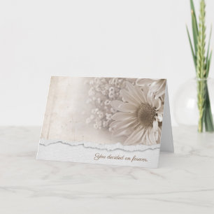 Carte bouquet de marguerite avec bordure déchirée