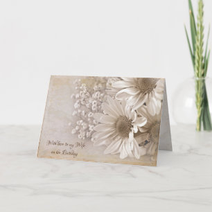 Carte Bouquet de marguerite d'anniversaire de la femme