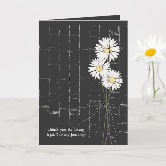 Carte bouquet de marguerite sur brique noire (Petite plante)