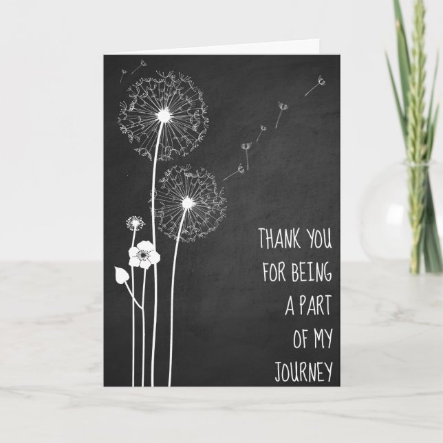 Carte Bouquet de Merci blanc Dandelion (Devant)