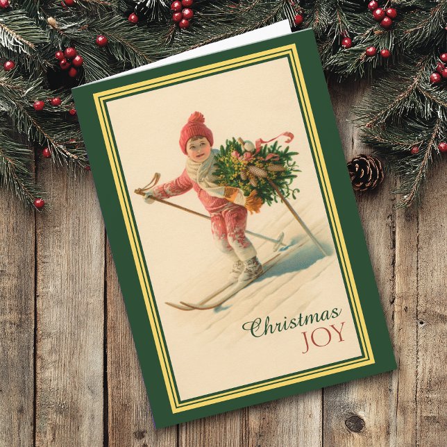 Carte Bouquet de Noël de l'enfant skieur (Créateur téléchargé)