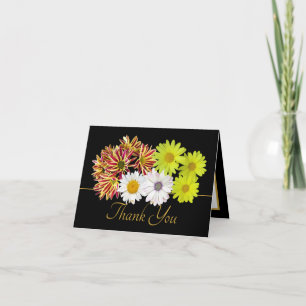 Carte Bouquet de pâquerettes multicolores chic botanique