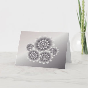 Carte Bouquet de pétales d'argent