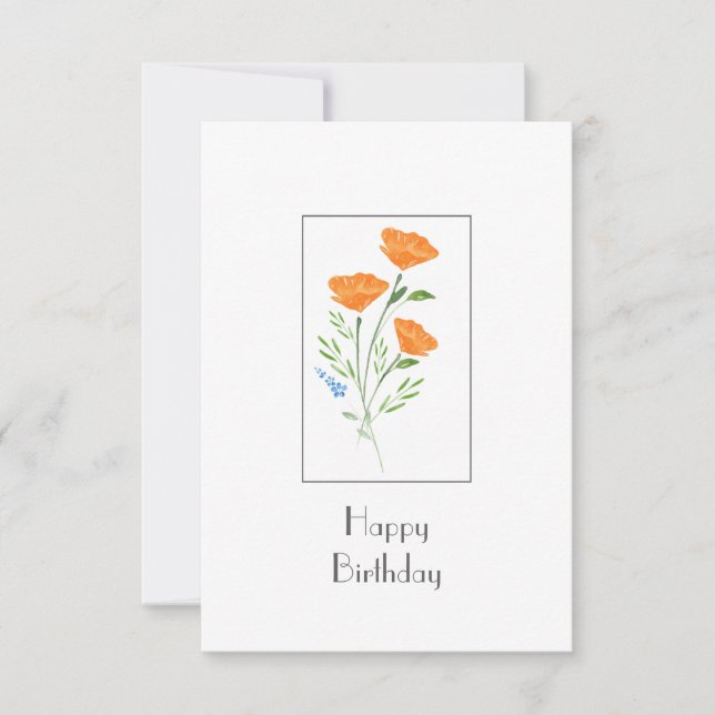 Carte Bouquet de Poppies d'aquarelle (Devant)