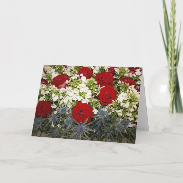 Carte Bouquet de rose rouge (Devant)