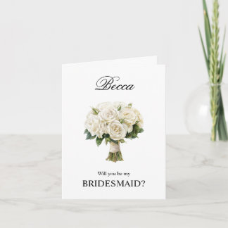 Carte Bouquet de roses blanches Proposition demoiselle d