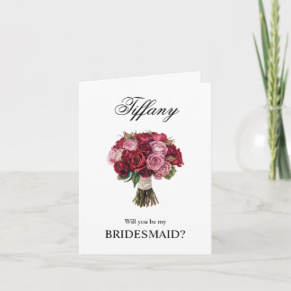 Carte Bouquet de roses de Bourgogne Demoiselle d'honneur