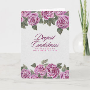 Carte Bouquet de roses de condoléances – Perte d'une mèr