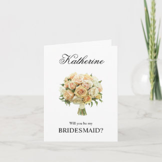 Carte Bouquet de roses ivoires Proposition demoiselle d'