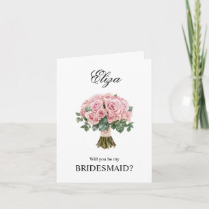 Carte Bouquet de roses roses légères Proposition demoise