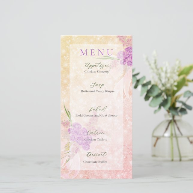 Carte Bouquet de ruban transparent Sunset Rose blush (Debout devant)