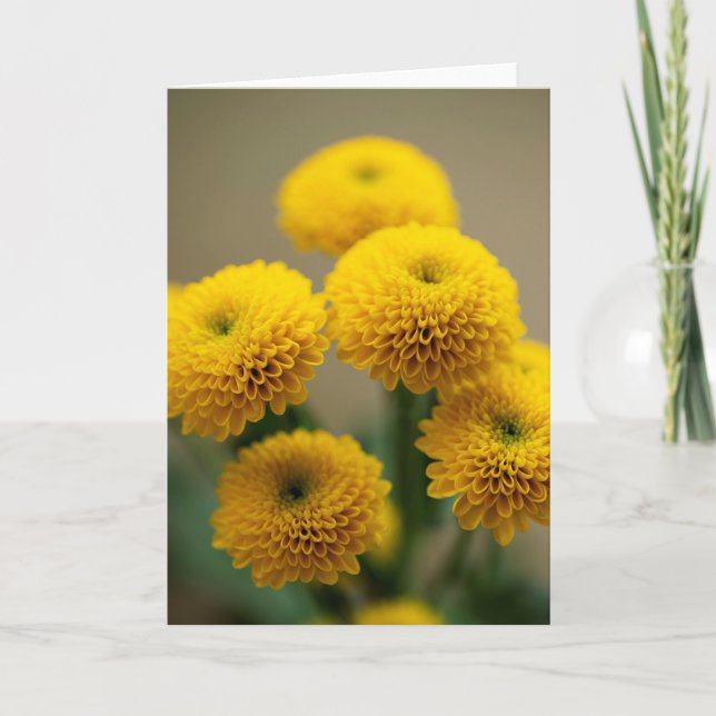 Carte Bouquet de Santini Jaune Chrysanthème Fleurs (Devant)