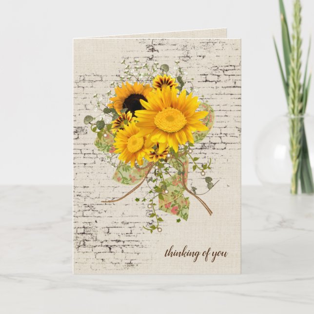 Carte Bouquet de tournesol en brique (Devant)
