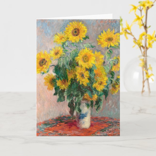 Carte Bouquet de tournesols par Claude Monet (Fleur jaune)